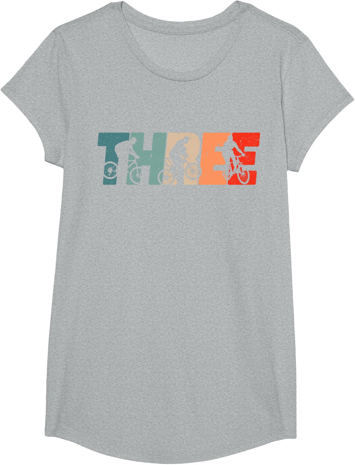 3 Year Old MTB Mountainbike Biker Birthday Boys Biking 3rd T-Shirt - Girls Heather Grey
