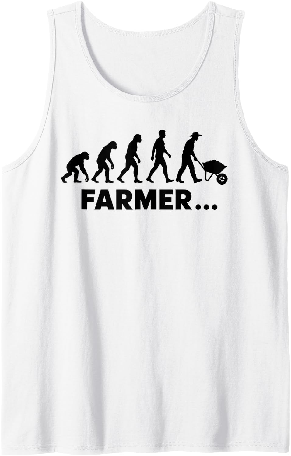 Farmer Evolution Agriculture Sleeveless Tank Top - White