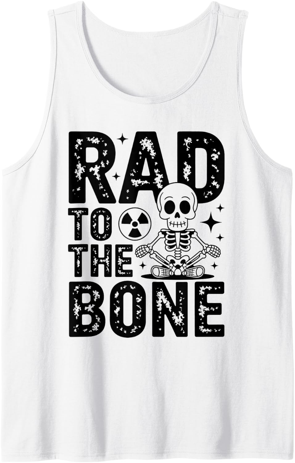 Rad to The Bone Funny X- Ray Tech Sleeveless Tank Top - White