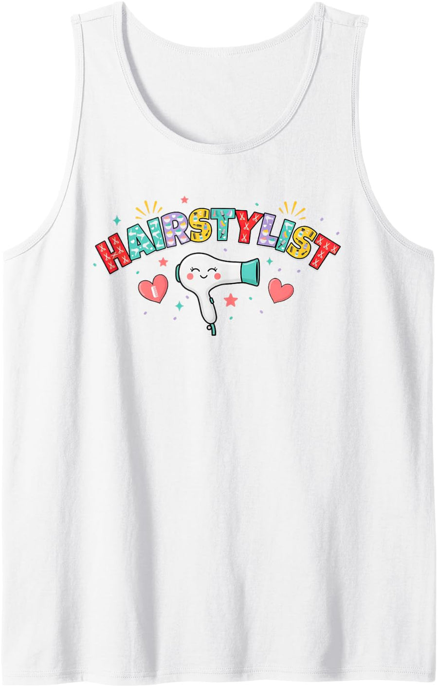 Hairstylist Hair Designer Styling Cutting Coloring Sleeveless Tank Top - White