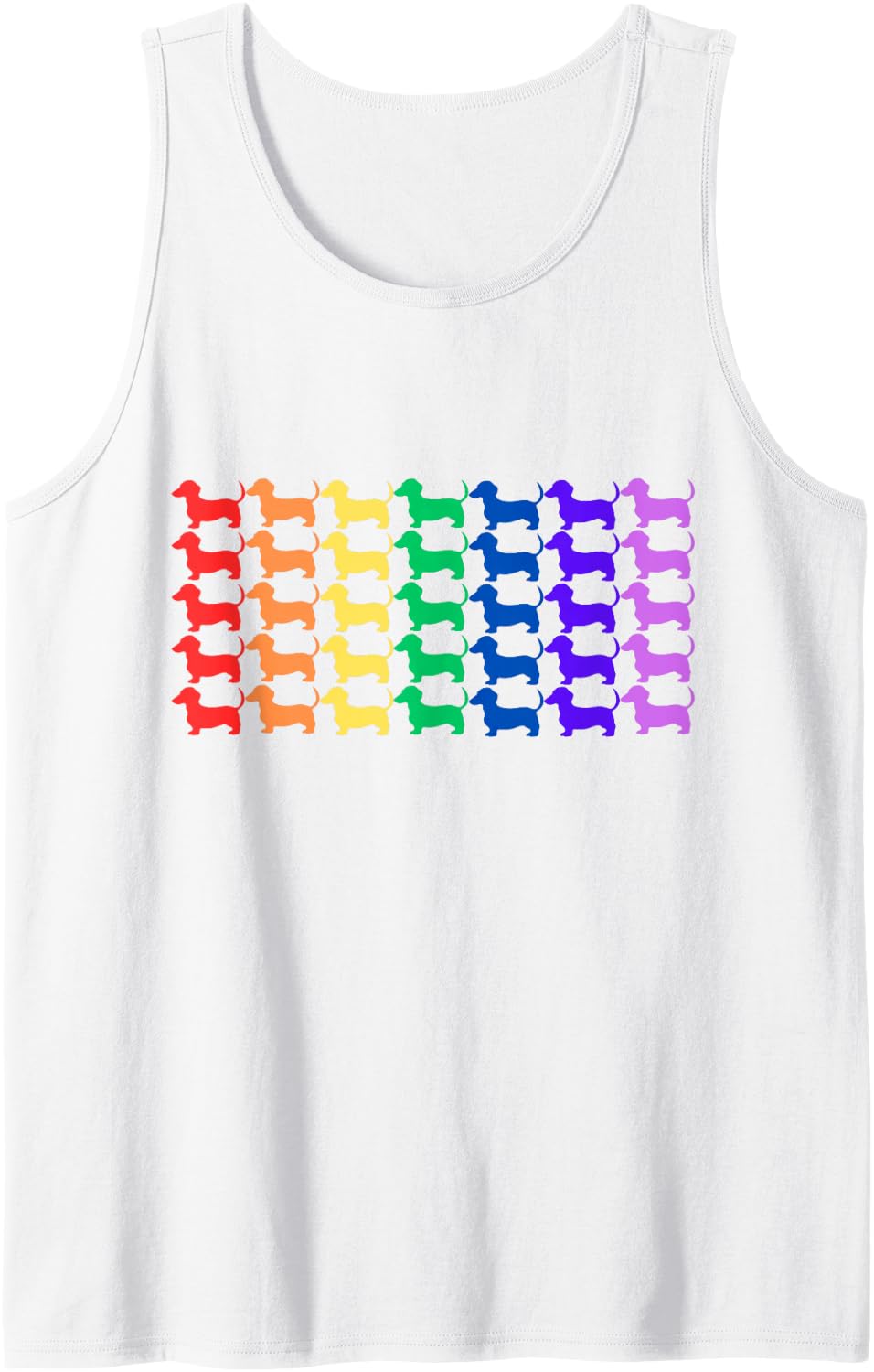 Dachshunds and Rainbows Dotson Love TEE Sleeveless Tank Top - White