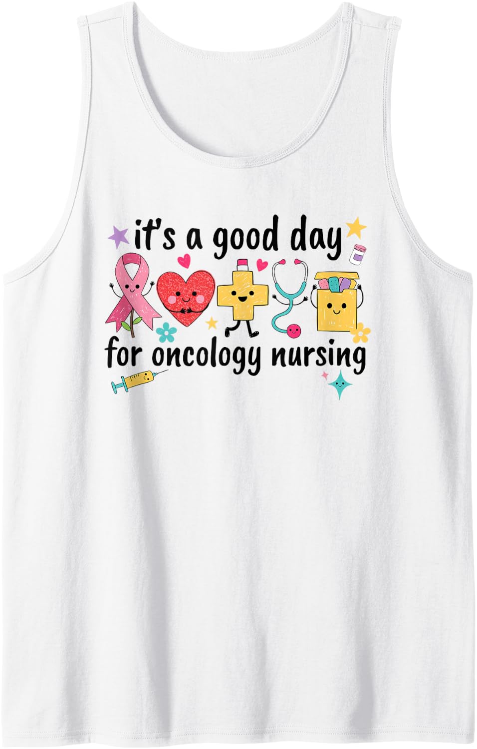 Oncology Nurse Nursing Cancer Chemo Hematology Sleeveless Tank Top - White
