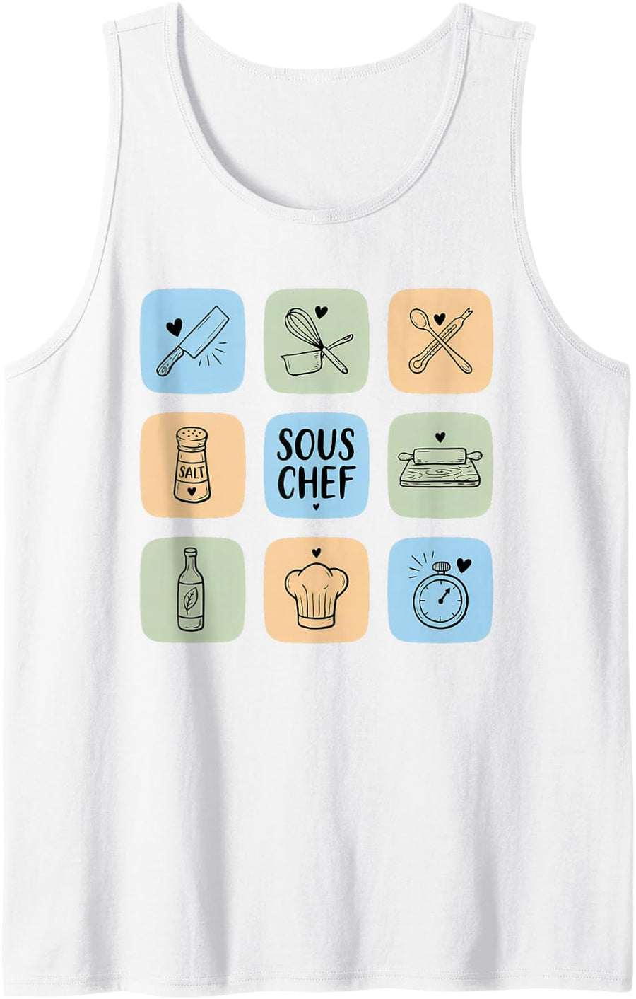 Sous Chef Kitchen Second Under Chef Culinary Sous Chefess Sleeveless Tank Top - White