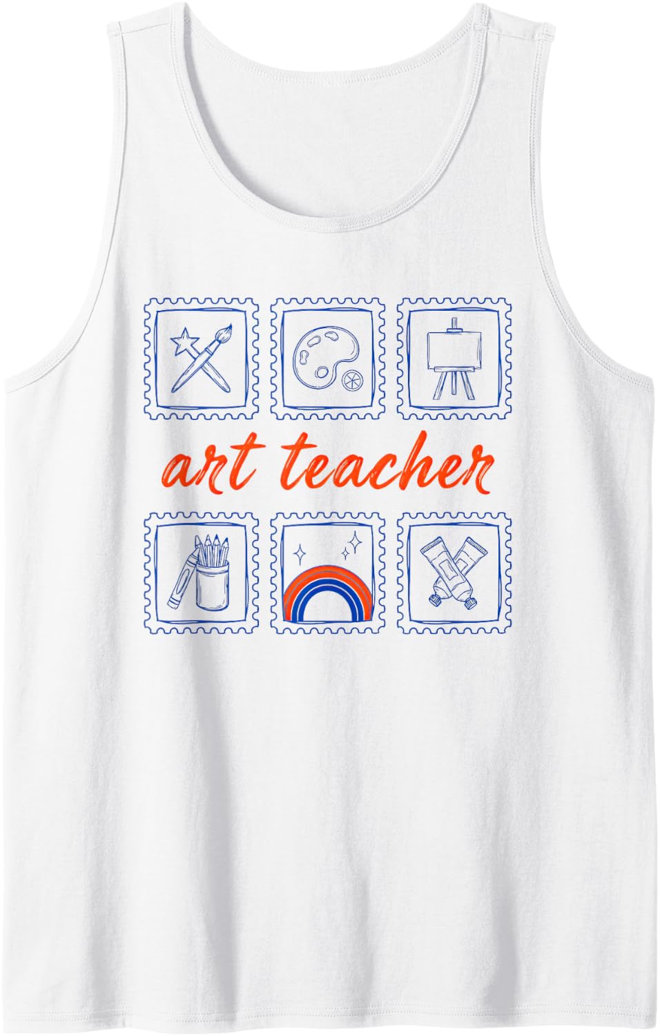 Art Teacher Instructor Educator Professor Fine Arts Sleeveless Tank Top - White
