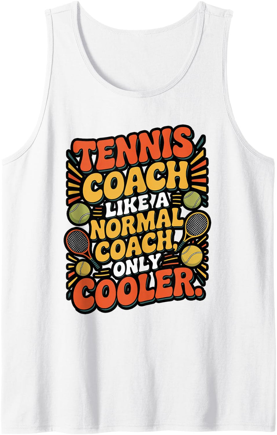 Funny Tennis Coach Definition Quote Design Sleeveless Tank Top - White