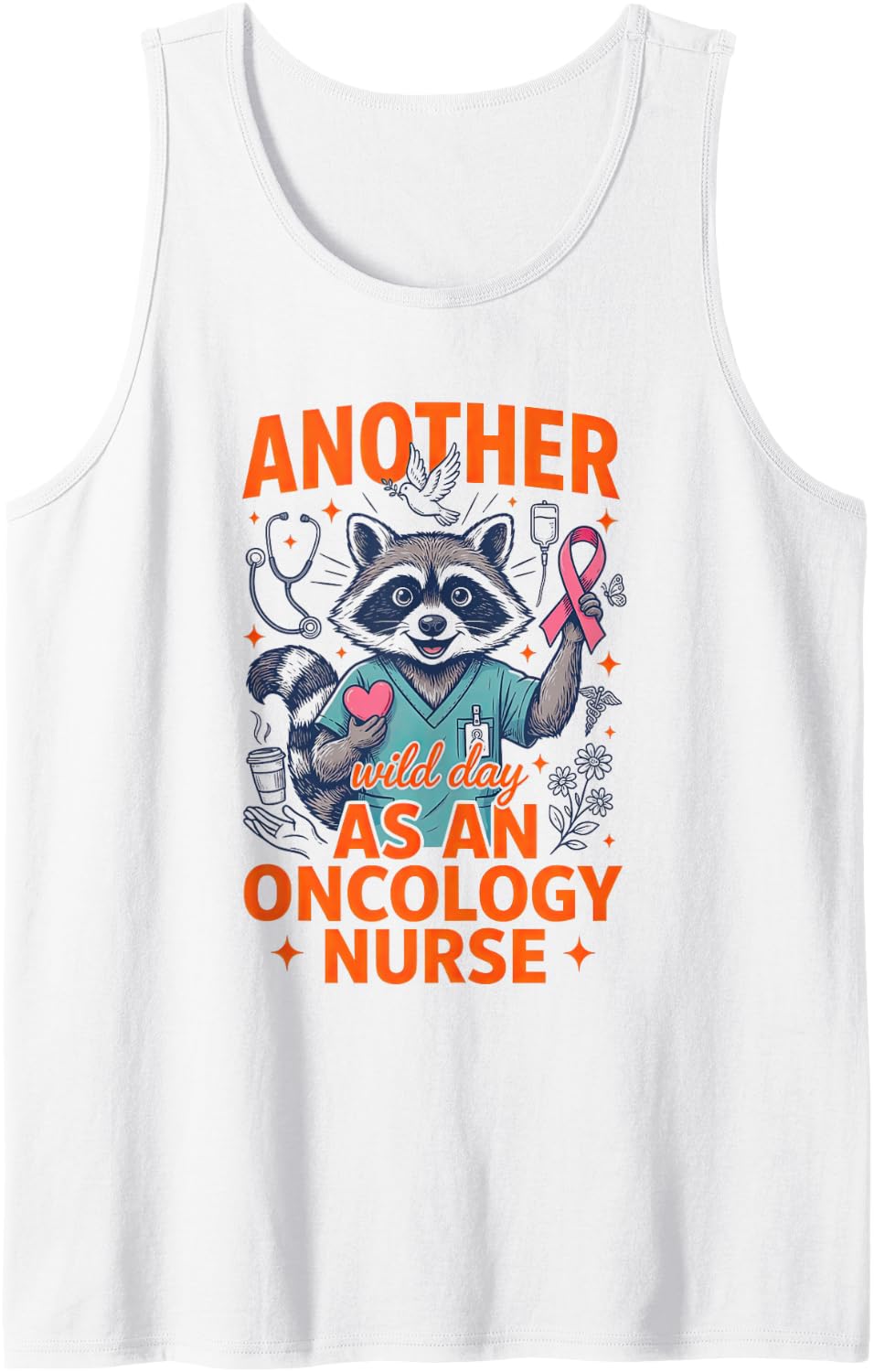 Oncology Nurse Cancer Chemo Hematology Nursing Sleeveless Tank Top - White