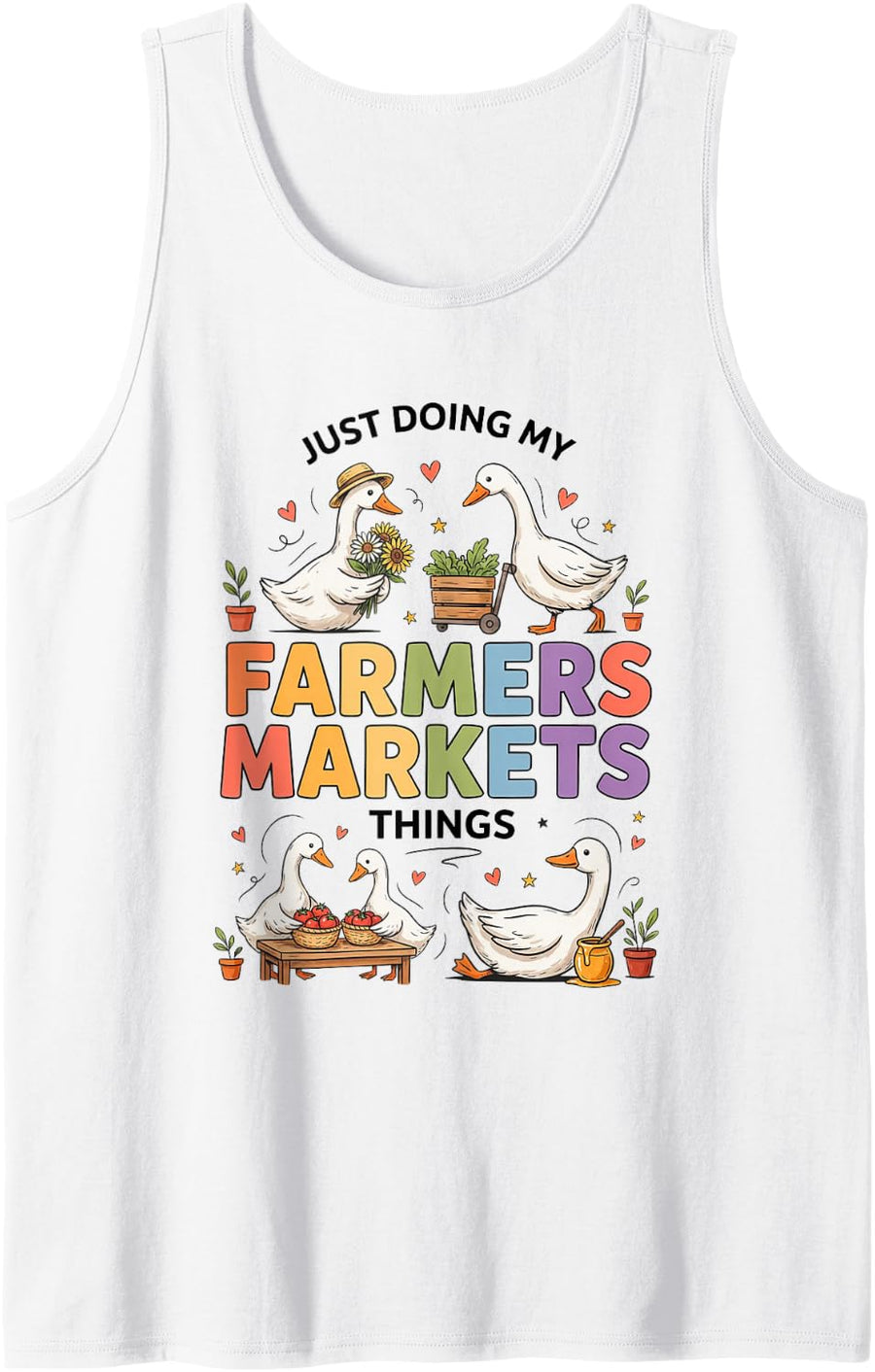 Farmers Market Vendor Greenmarket Produce Street Open Air Sleeveless Tank Top - White