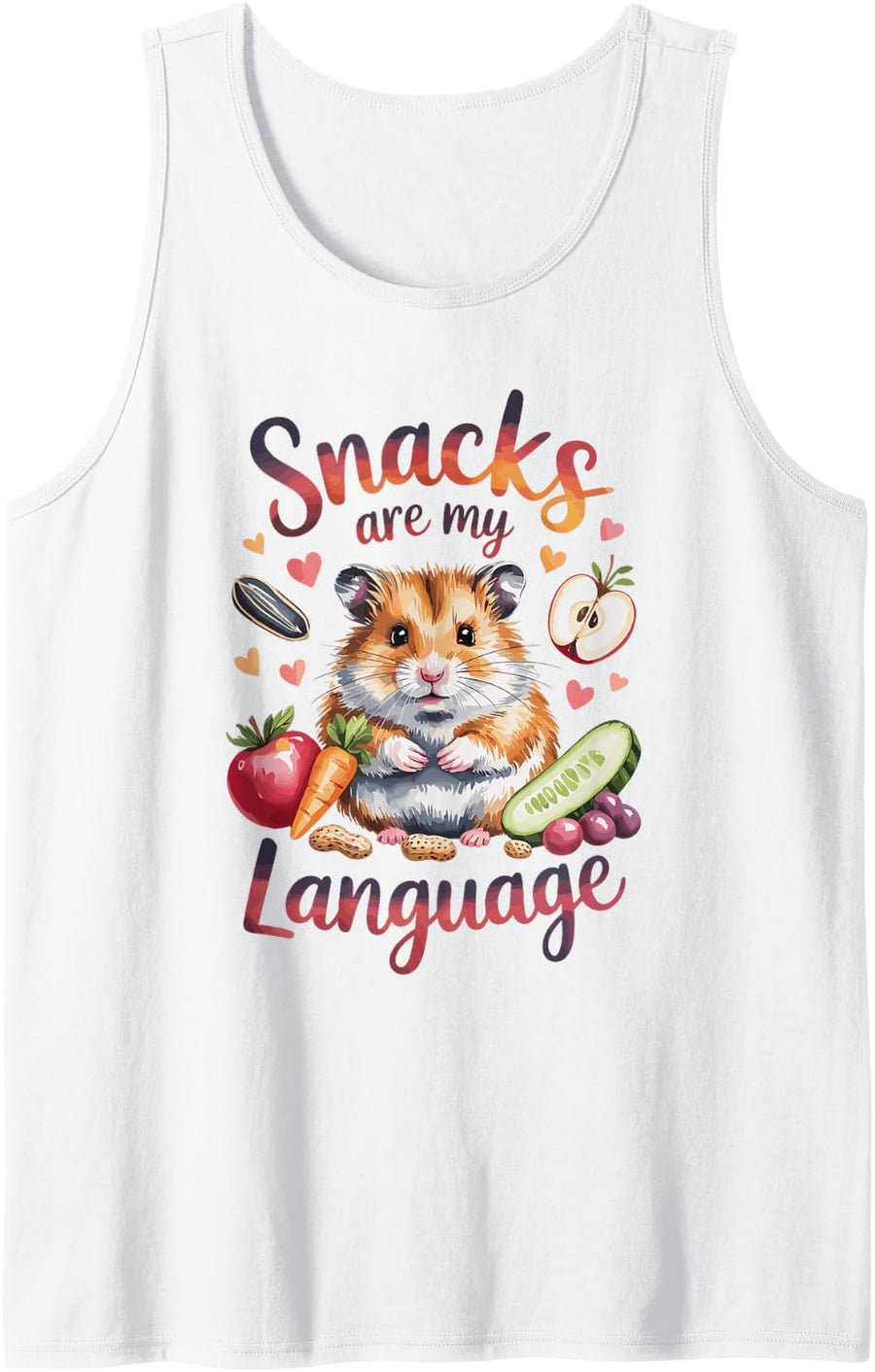 Cute Dwarf Hamster Pet Animal Tank Top - White