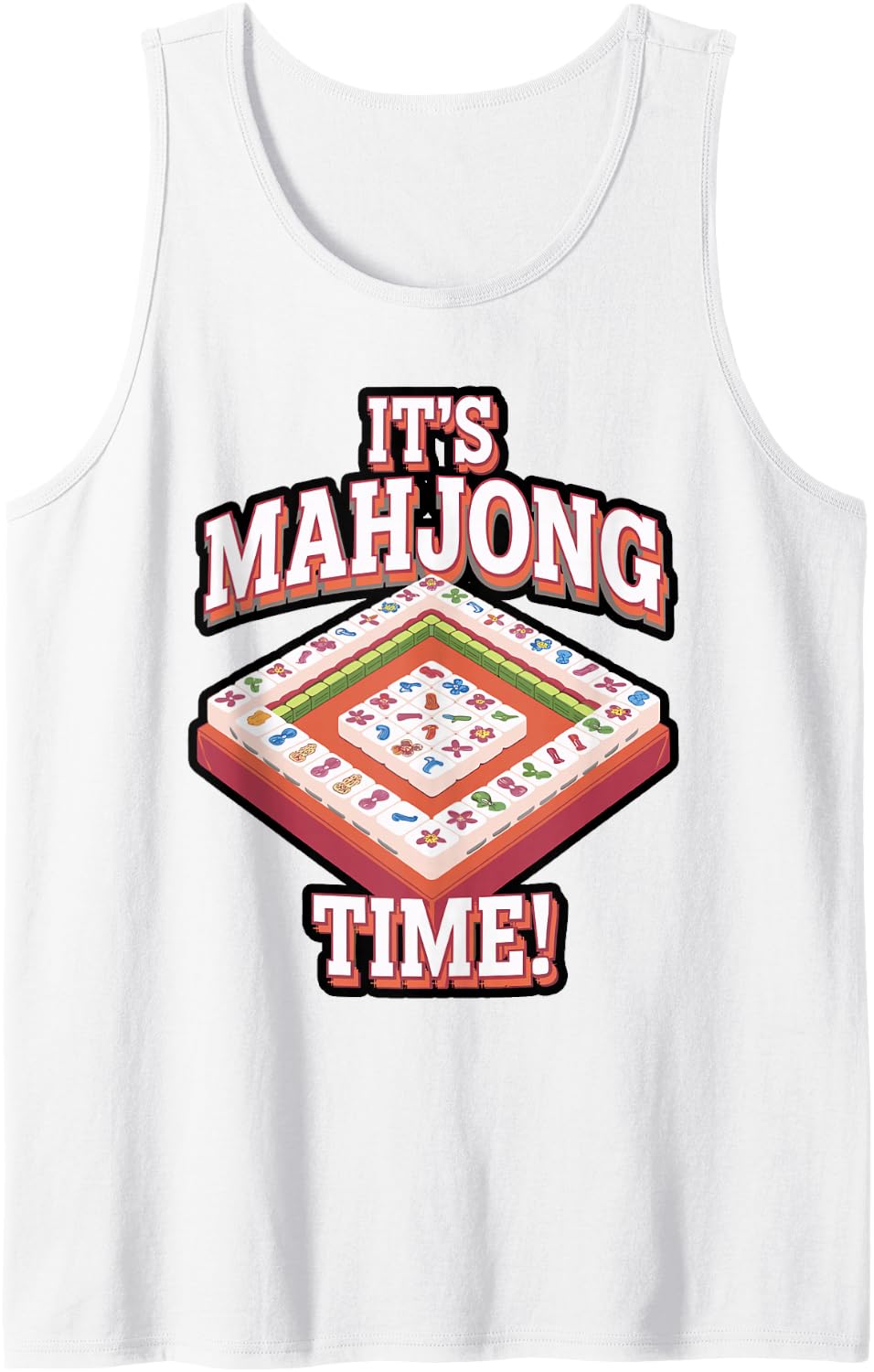 Mahjong Chinese or Mahjong Player Tank Top - White