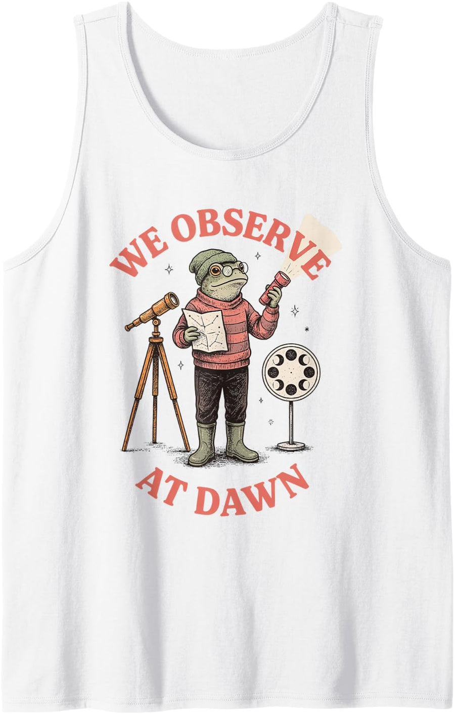 Observational Astronomy Night Sky Viewing Stargazer Sleeveless Tank Top - White
