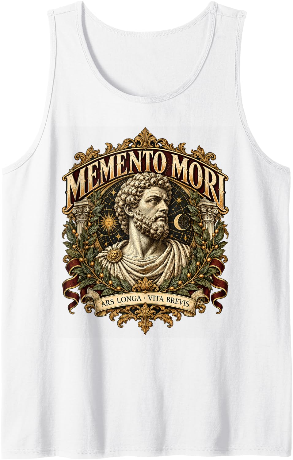 Memento Mori Stoic Philosophy Quotes Sleeveless Tank Top - White