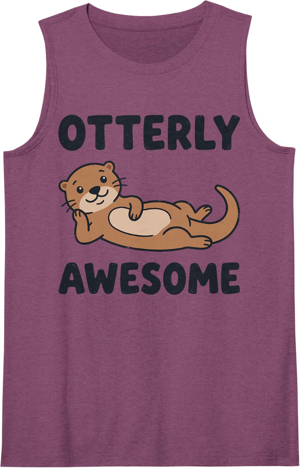 Vintage Otterly Awesome Otters Otter Sea Wildlife Zoo Meme Tank Top - Purple