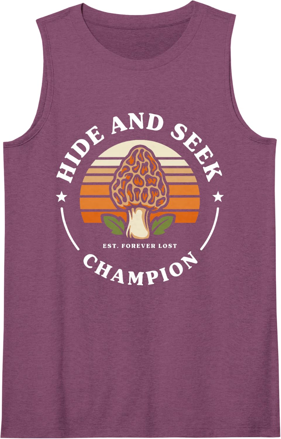 Funny Morel Mushroom Seek Champion Foraging Sleeveless Tank Top - Purple