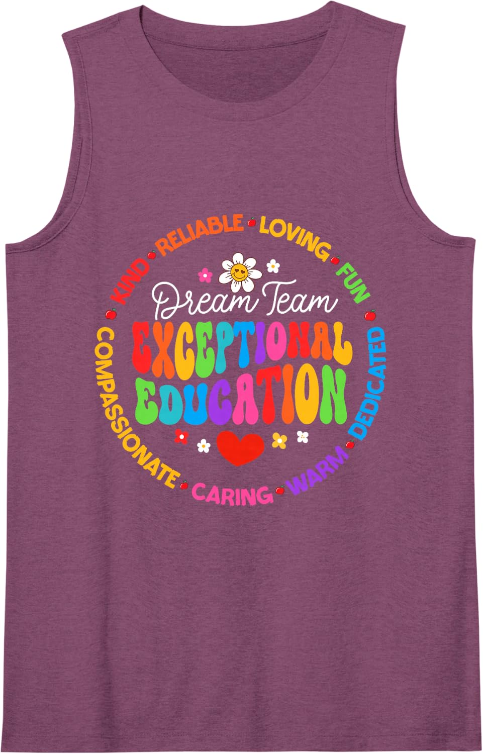 Groovy Dream Exceptional Education Team SPED ESE Teacher Sleeveless Tank Top - Purple