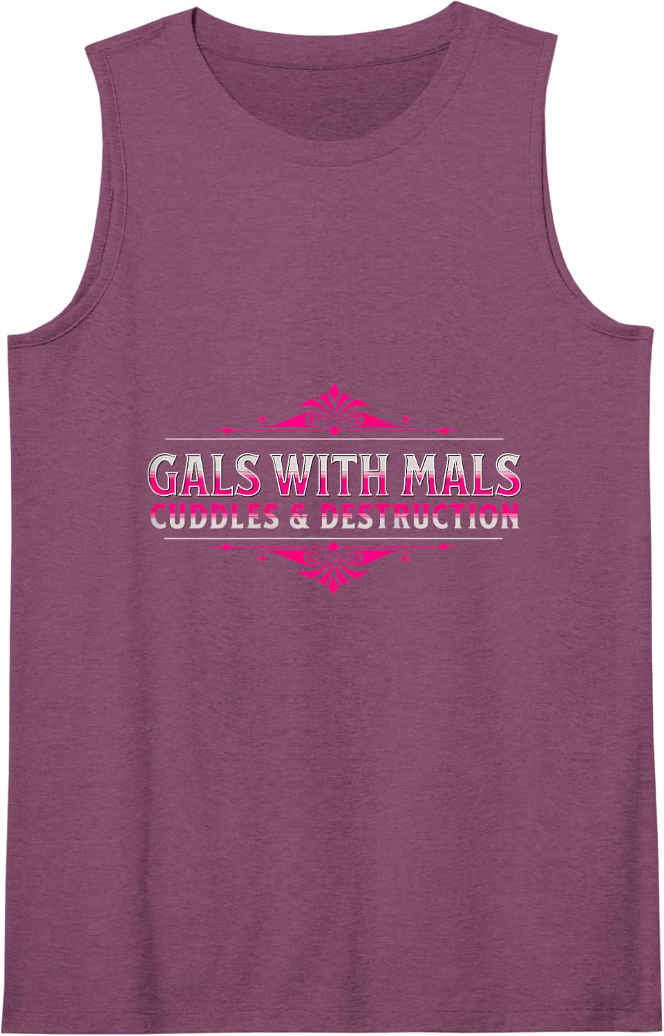 Gals With Mals, Belgian Malinois Mom, Malinois Lover Tank Top - Purple