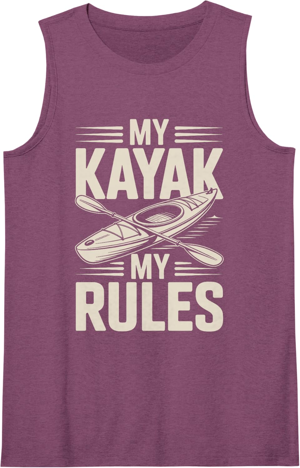My Kayak My Rules Funny Kayaking Tank Top - Purple