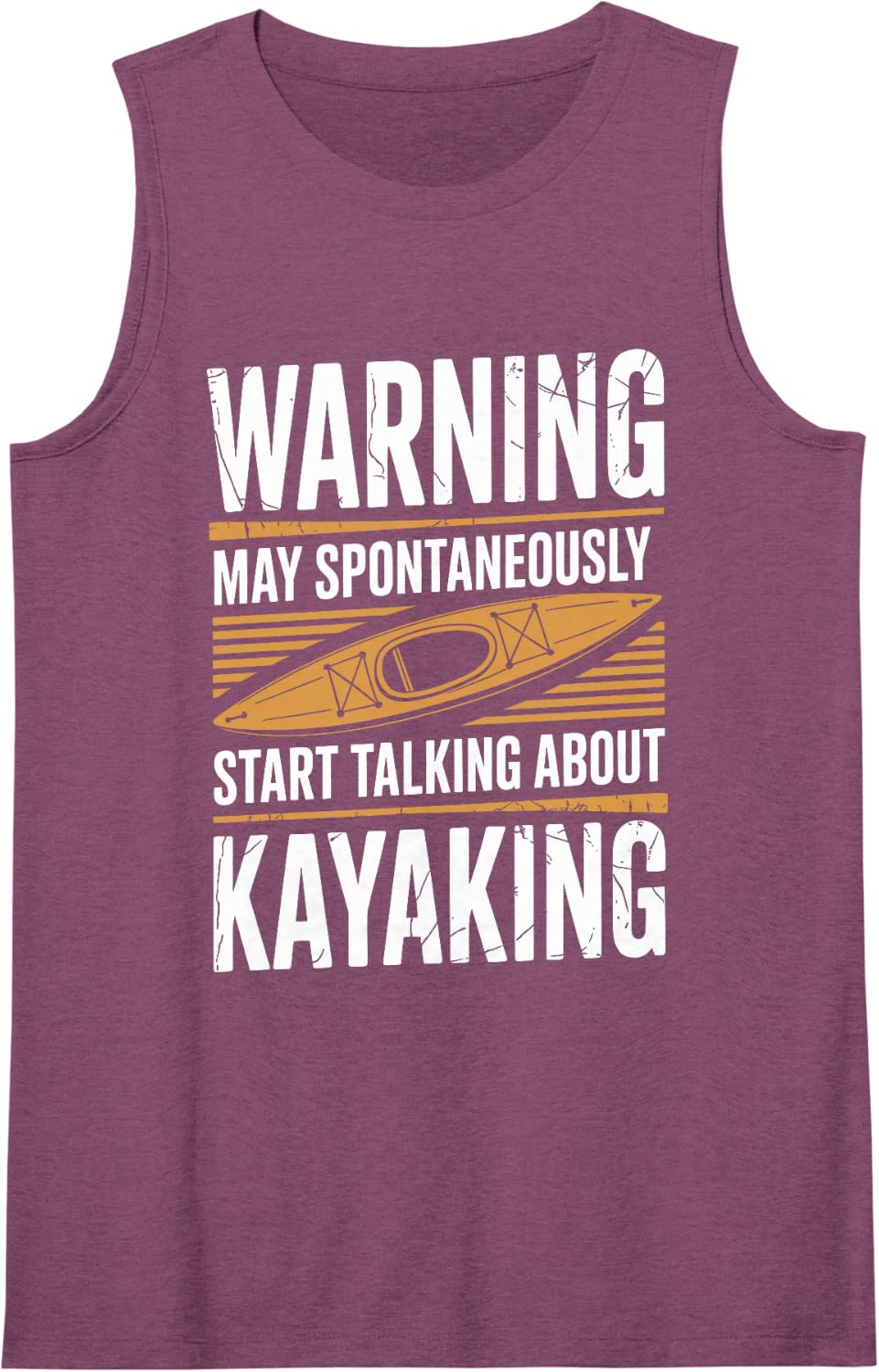 Warning May Spontaneously Start Talking About Kayaking Funny Tank Top - Purple