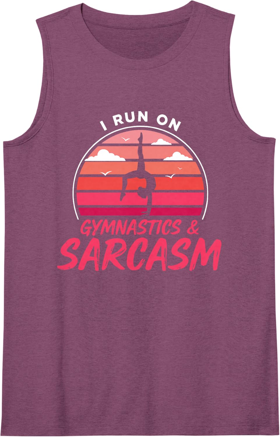 I Run On Gymnastics and Sarcasm Gymnast Sleeveless Tank Top - Purple