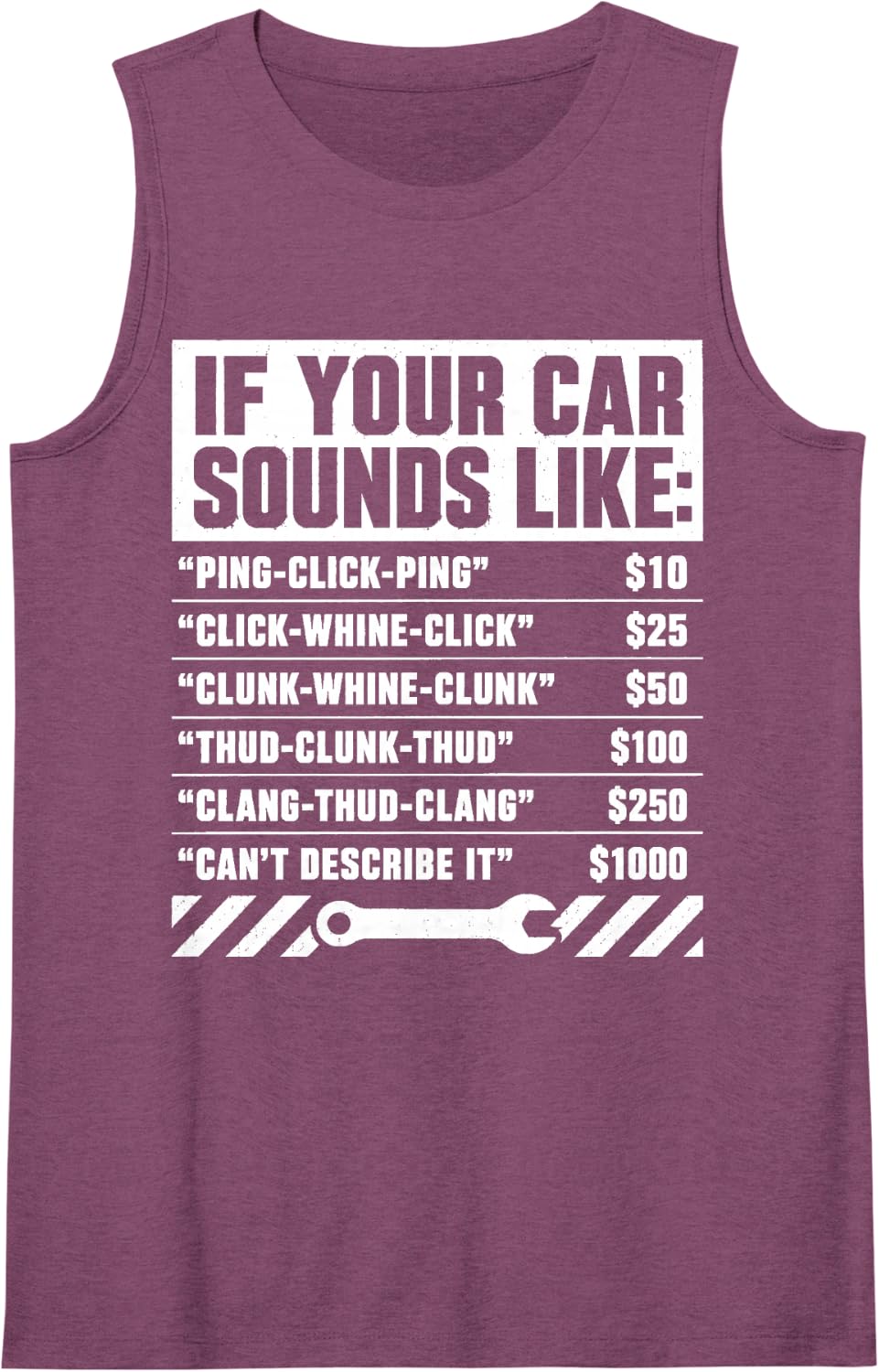 If Your Car Sounds Like Mechanic Labor Rate Pricing Humor Tank Top - Purple