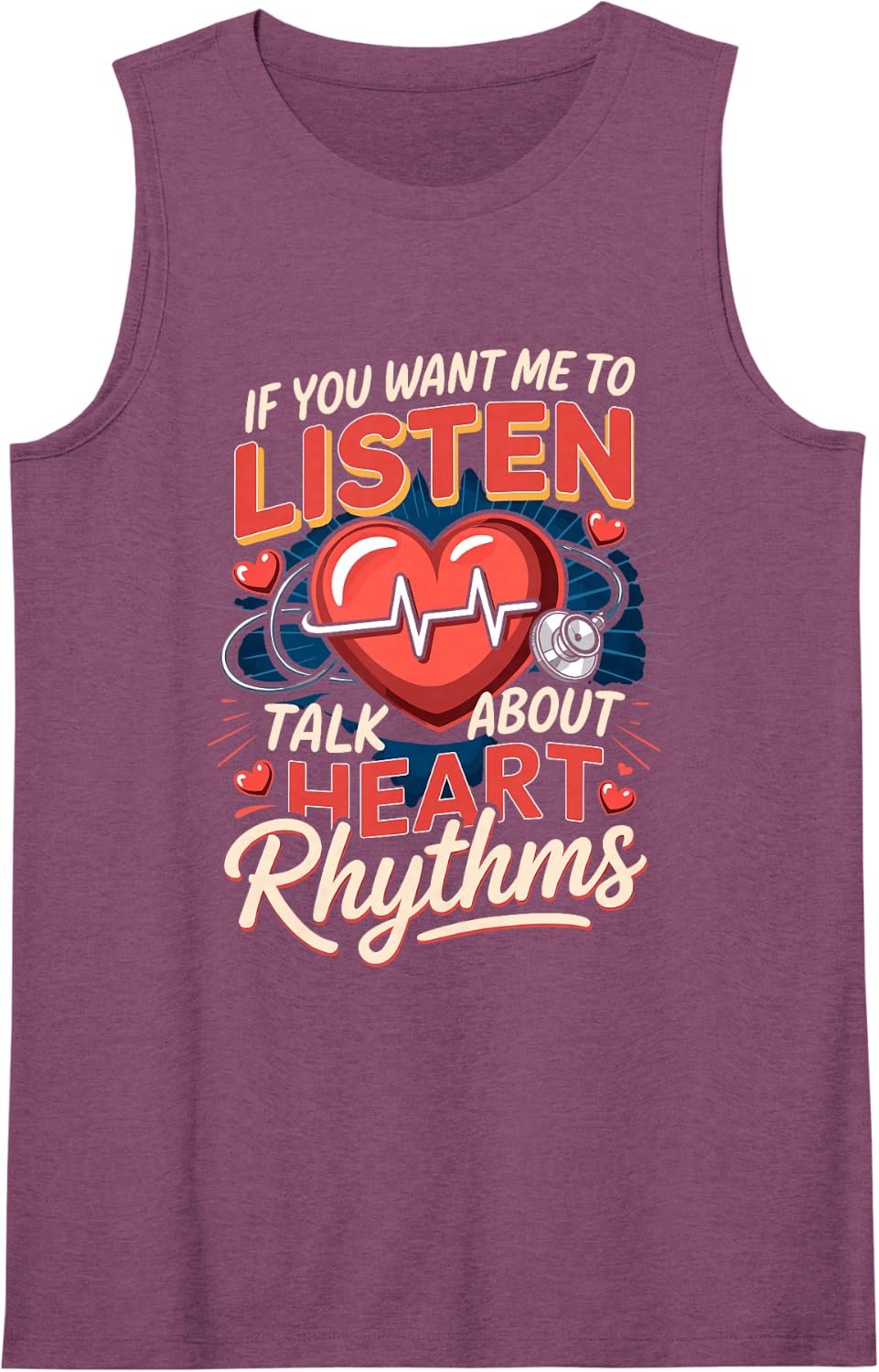 If You Want Me to Listen Talk About Heart Rhythms Nurse Tank Top - Purple