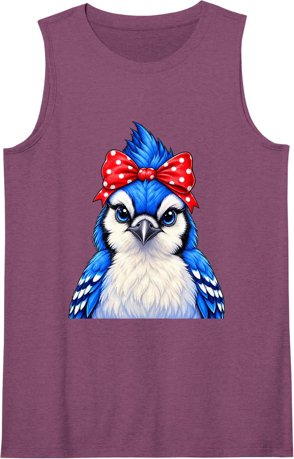 Blue Jay Bird Lover Corvid Birdwatching Sleeveless Tank Top - Purple