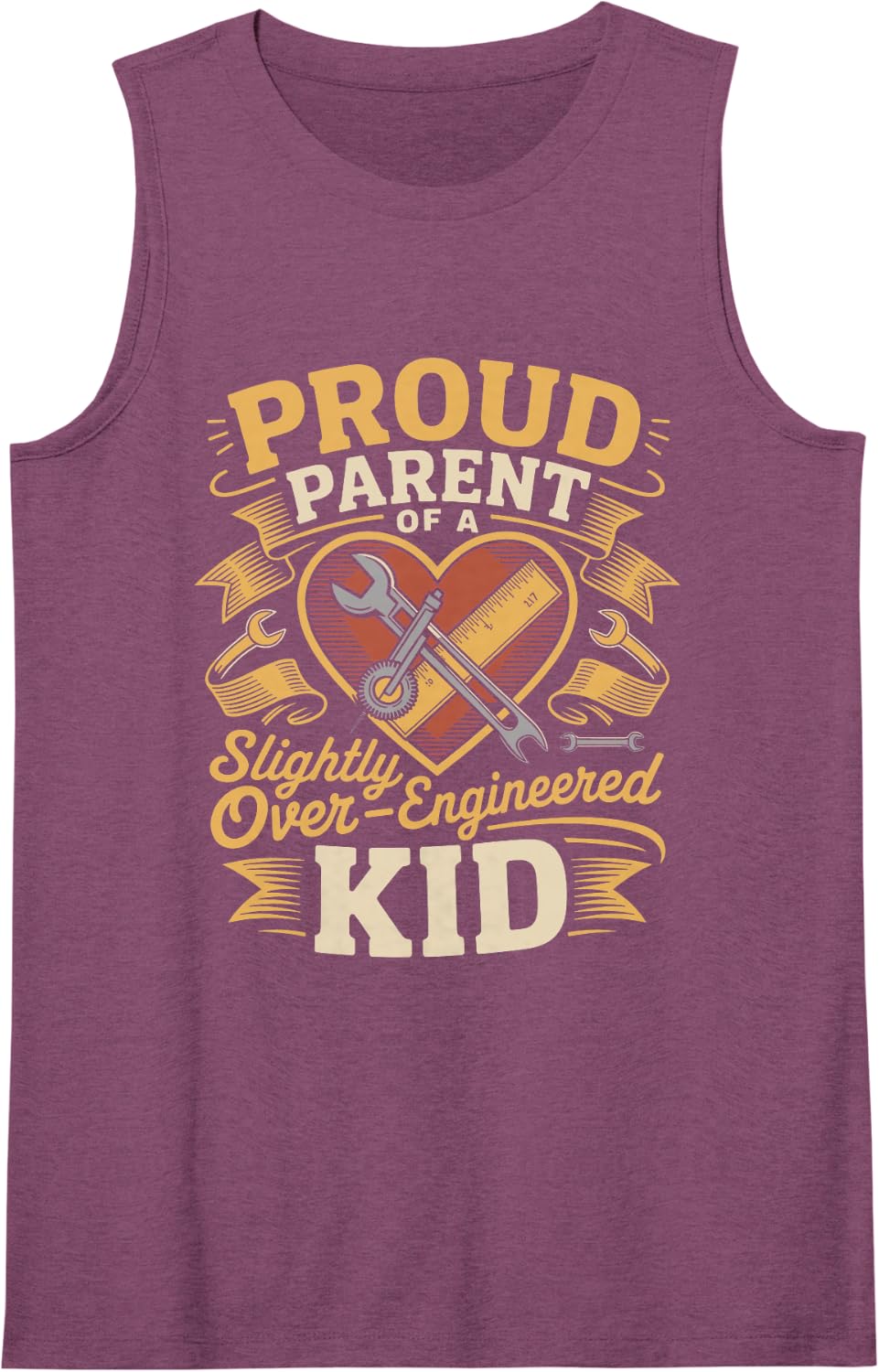 Proud Parent of a Slightly Over Engineered Kid Industrial Tank Top - Purple