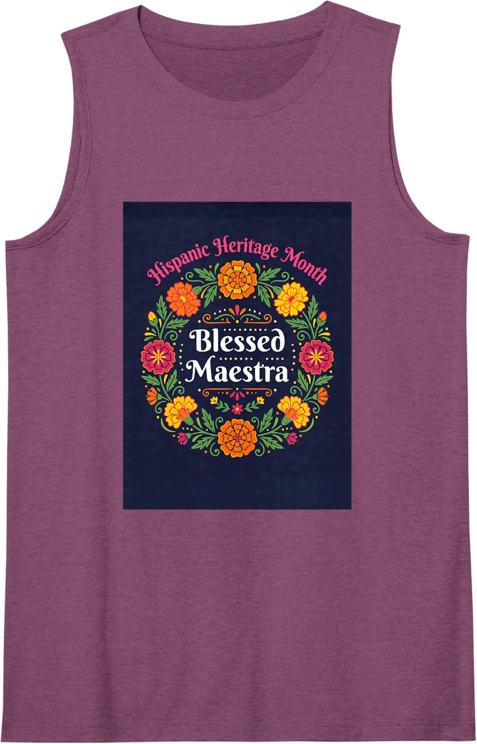 Teacher Blessed Maestra Educator Spanish Tank Top - Purple