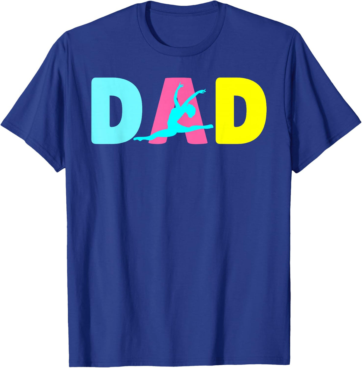 Dad Little Gymnast Girl Birthday Gymnastics Themed Party T-Shirt - Royal Blue