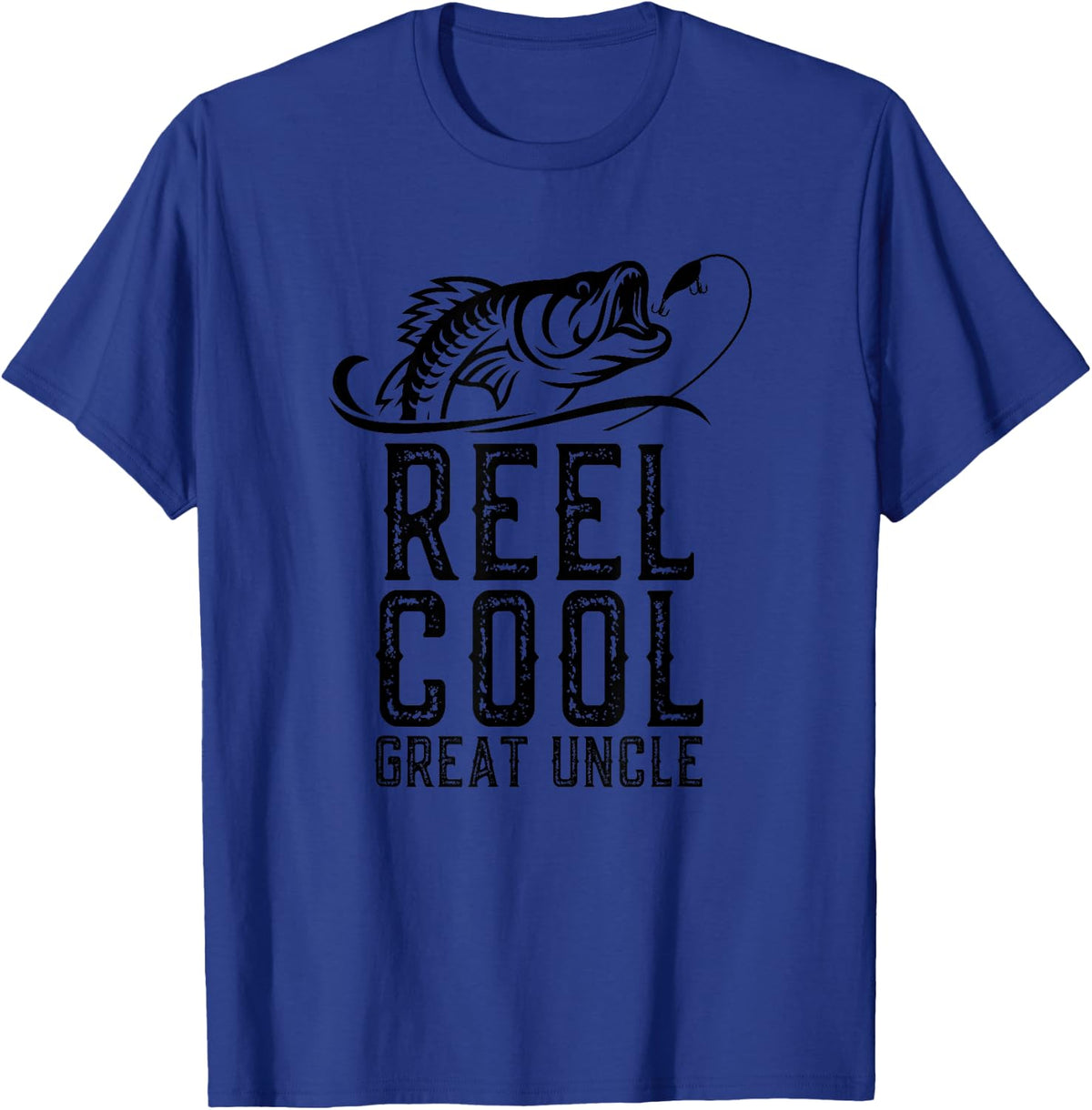 Reel Cool Great Uncle Fishing Funny Grandpa Retro T-Shirt - Royal Blue