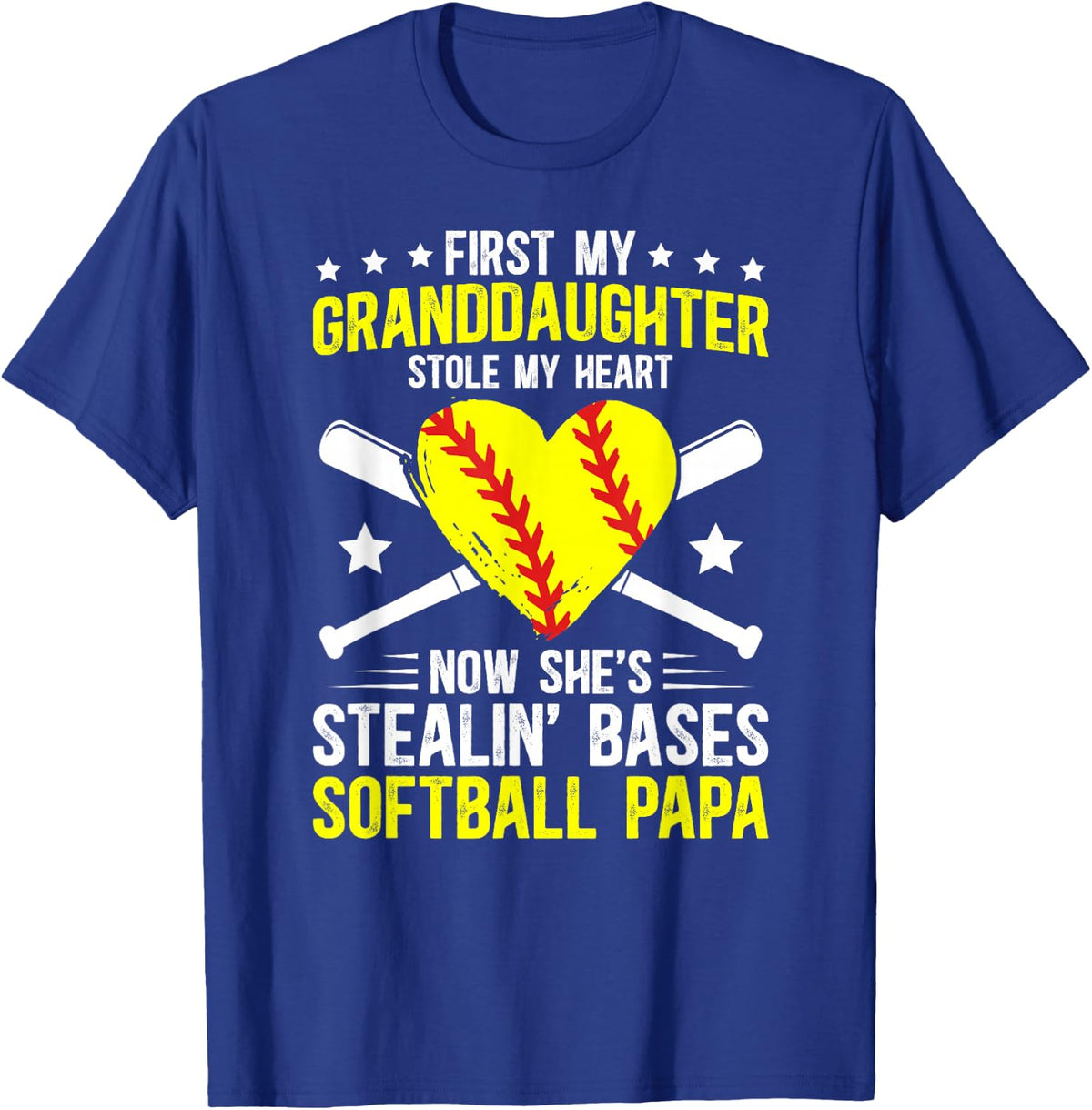 Softball Papa Proud Papa Of A Softball Player Papa T-Shirt - Royal Blue