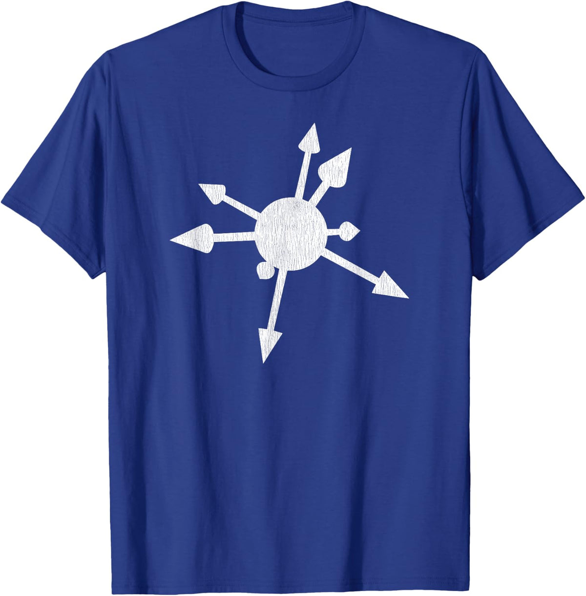 Chaos Star Sigil Occult Symbol Magic Distressed Chaos Magick T-Shirt - Royal Blue
