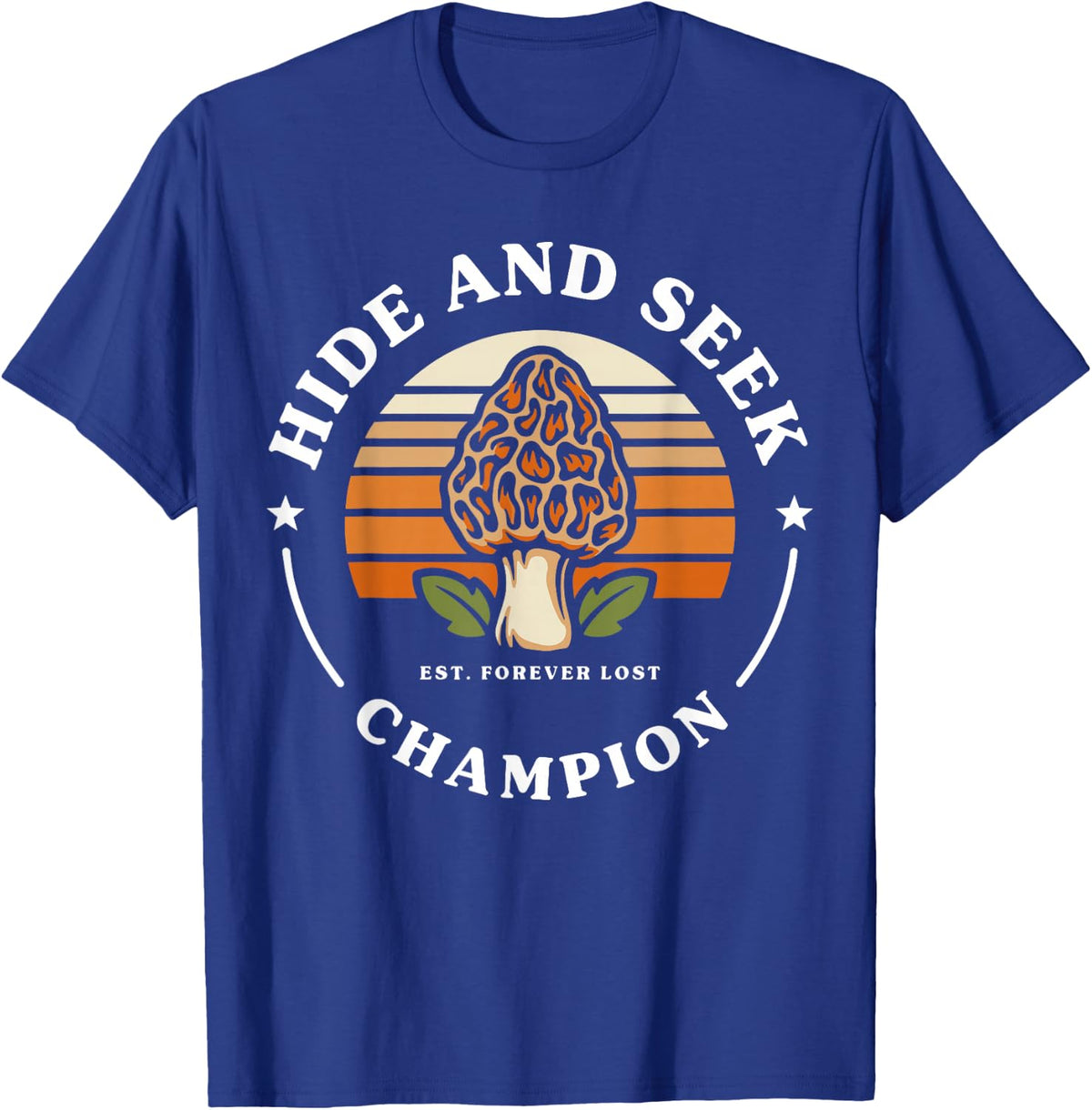 Funny Morel Mushroom Seek Champion Foraging T-Shirt - Royal Blue
