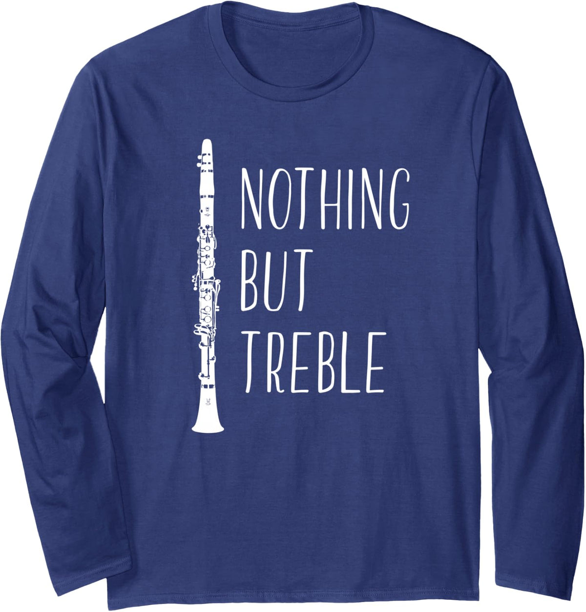 Clarinet Shirt Long Sleeve Funny Tee Marching Band Gift - Adult Unisex Navy Blue