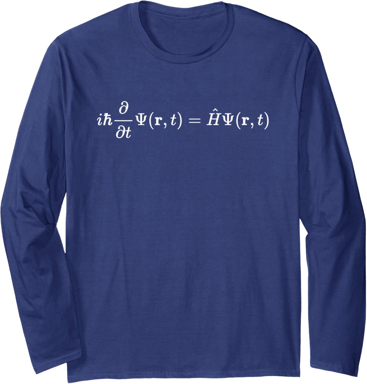 Schrodinger Equation Quantum Mechanical System Physics Long Sleeve T-Shirt - Adult Unisex Navy Blue