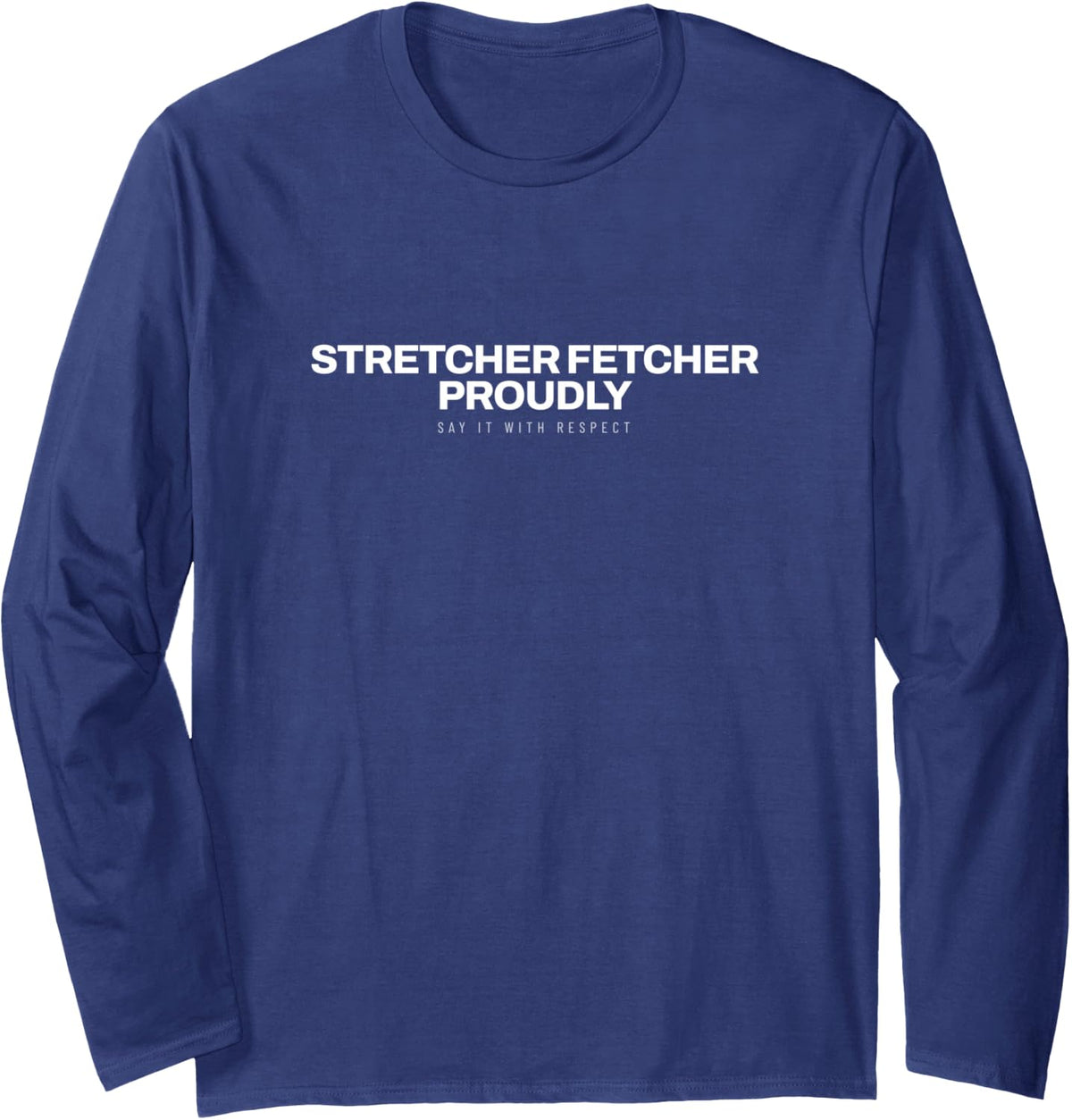 EMT Nine One One Paramedic EMT Life First Responder Long Sleeve T-Shirt - Adult Unisex Navy Blue