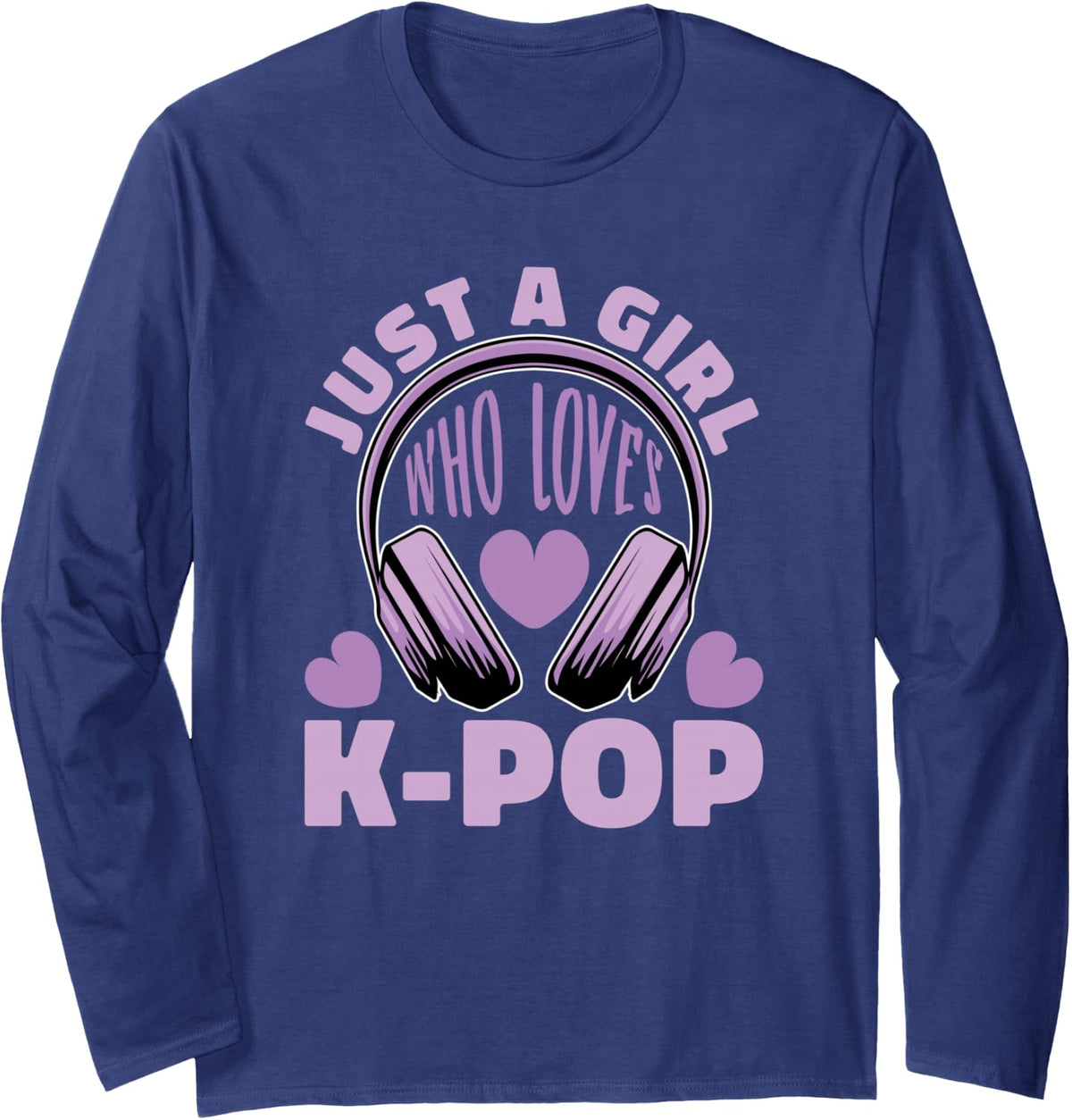 K-pop Korea Kpop K-Drama - Korean Pop Music Long Sleeve T-Shirt - Adult Unisex Navy Blue