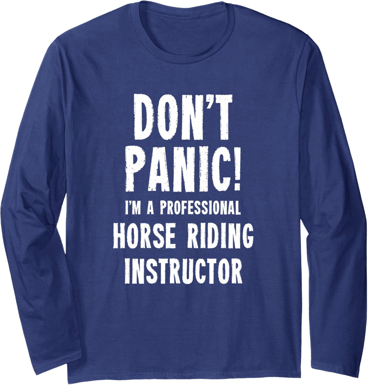 Horse Riding Instructor Long Sleeve T-Shirt - Adult Unisex Navy Blue