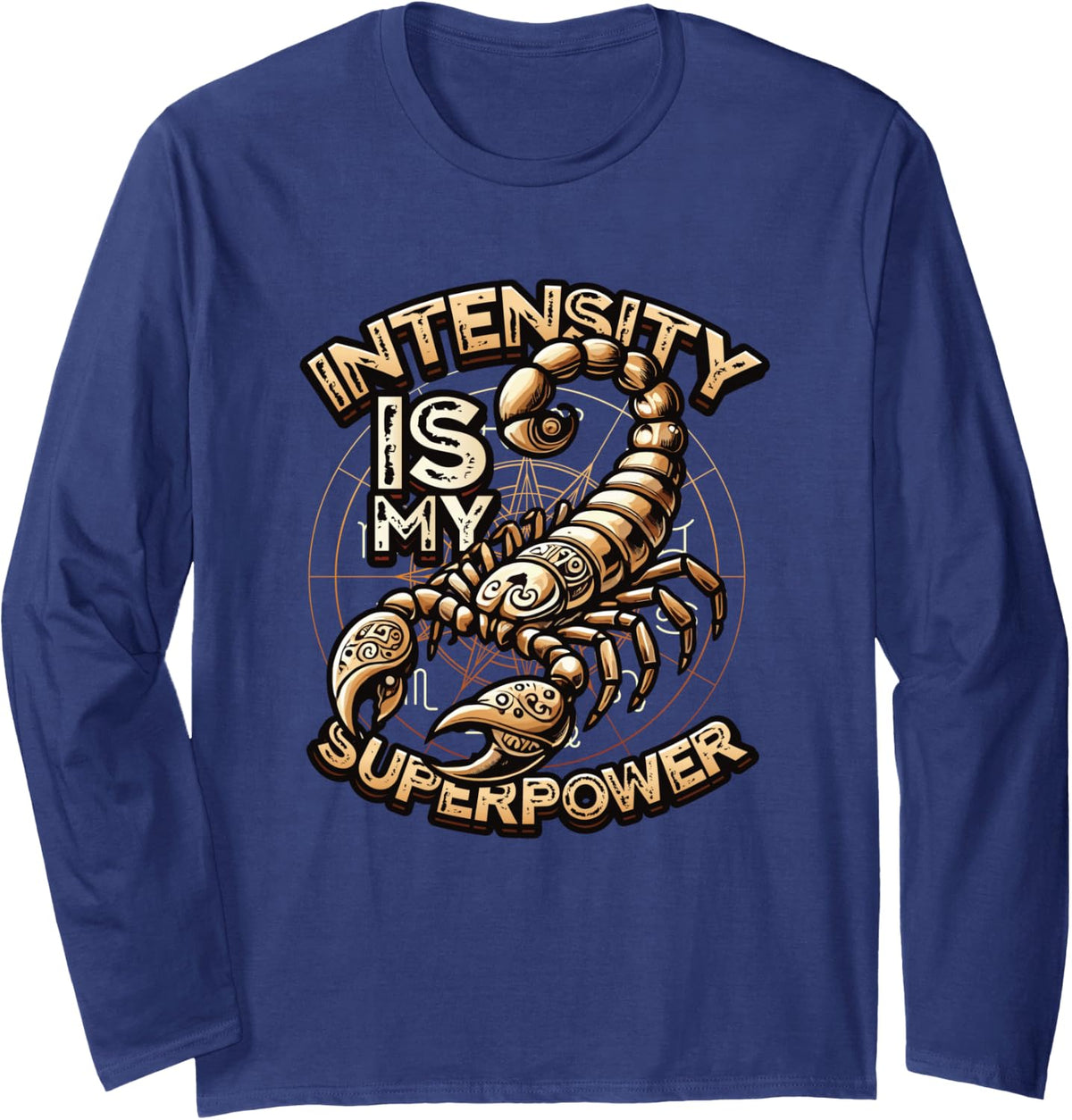 Zodiac Horoscope Scorpio Zodiac Sign Scorpio Long Sleeve T-Shirt - Adult Unisex Navy Blue