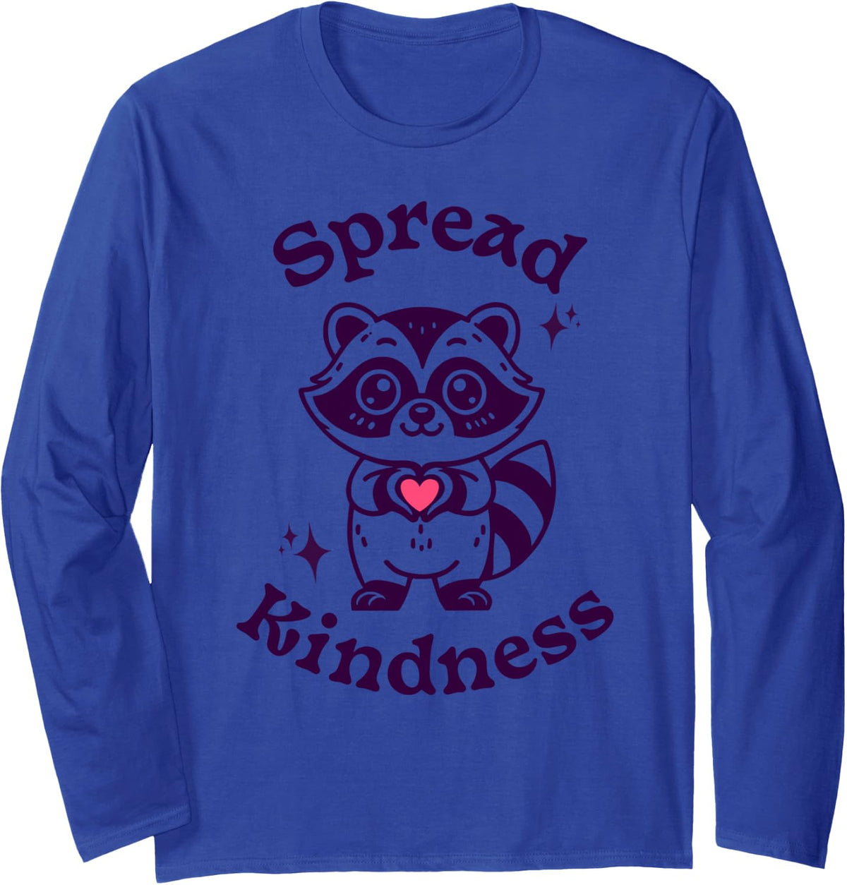 Vintage Spread Kindness Shirt Kind Raccoon Teacher Kindness Long Sleeve T-Shirt - Adult Unisex Royal Blue