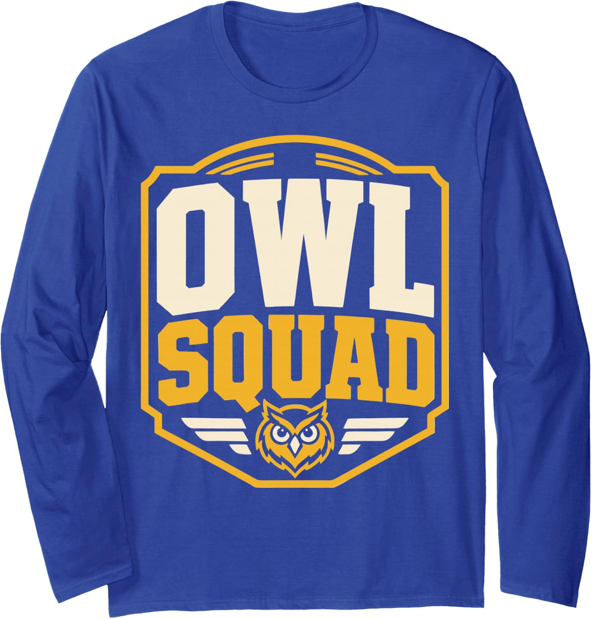 Vintage Owl Lover Group Owls Long Sleeve T-Shirt - Adult Unisex Royal Blue