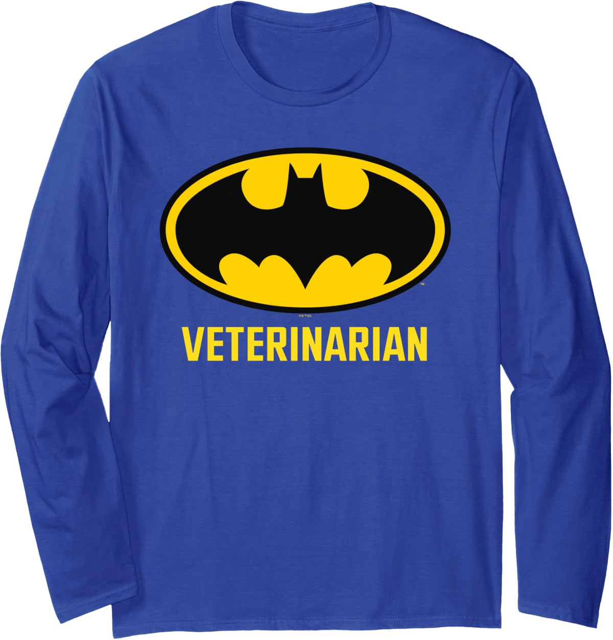 Batman Bat Veterinarian Long Sleeve T-Shirt - Adult Unisex Royal Blue