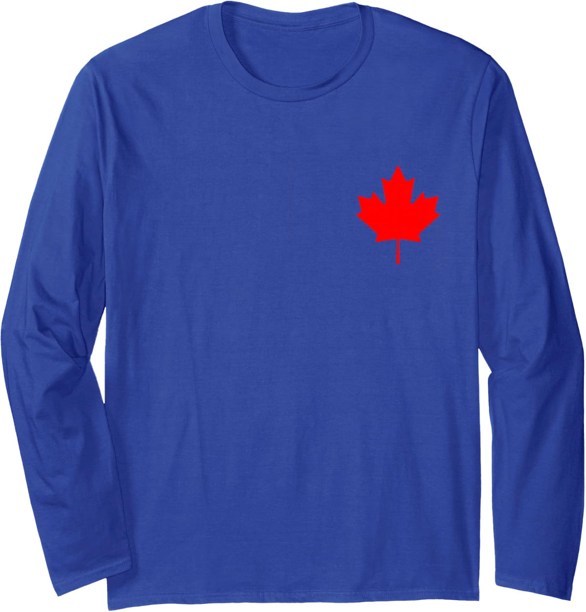 Red Maple Leaf Flag of Canada Cool Canadian Flags Men Women Long Sleeve T-Shirt - Adult Unisex Royal Blue