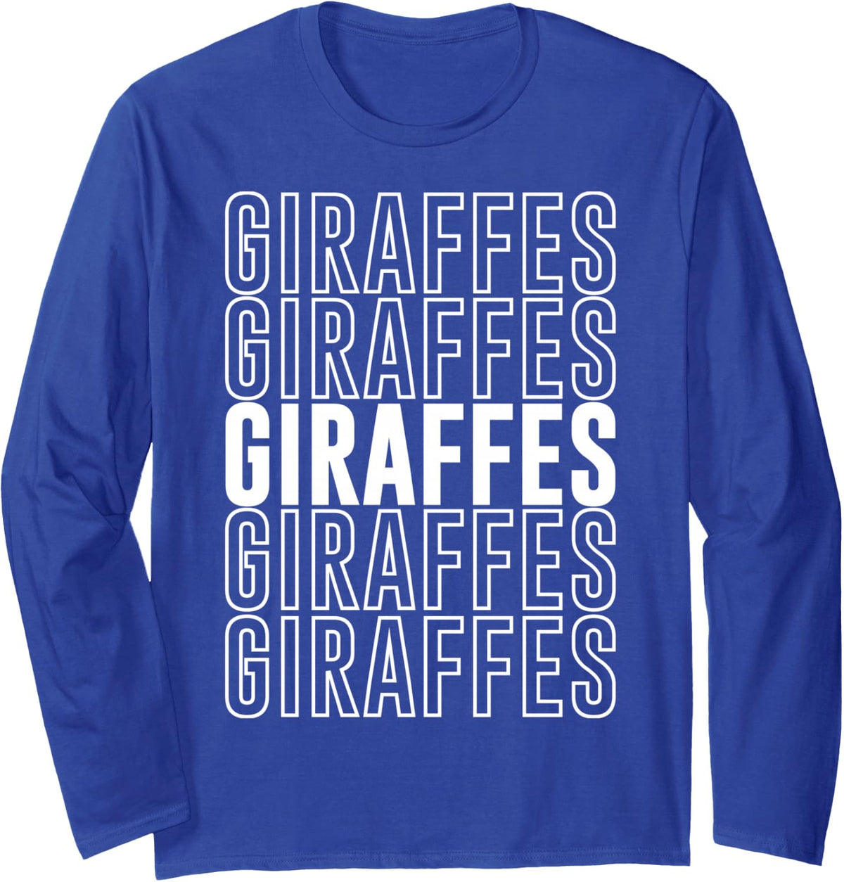 Giraffes Long Sleeve T-Shirt - Adult Unisex Royal Blue