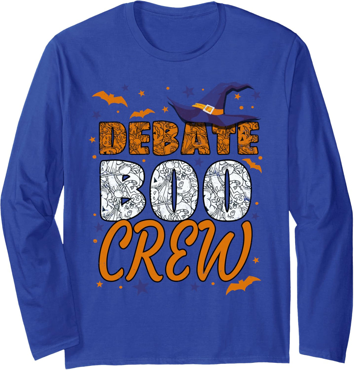 Debate Boo Crew Halloween Debater Matching Long Sleeve T-Shirt - Adult Unisex Royal Blue