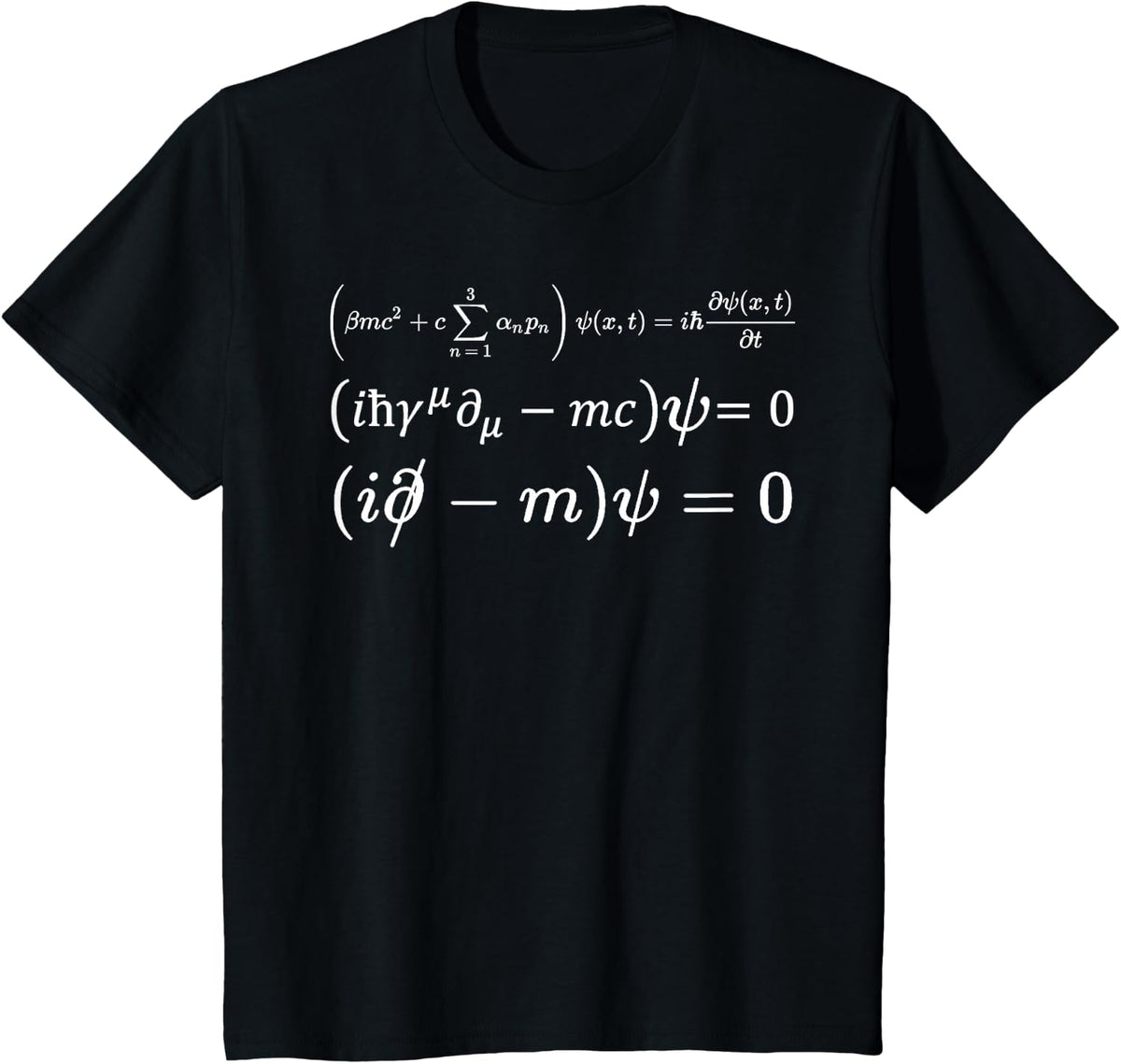Dirac equation, foundation of relativistic quantum physics T-Shirt - Black