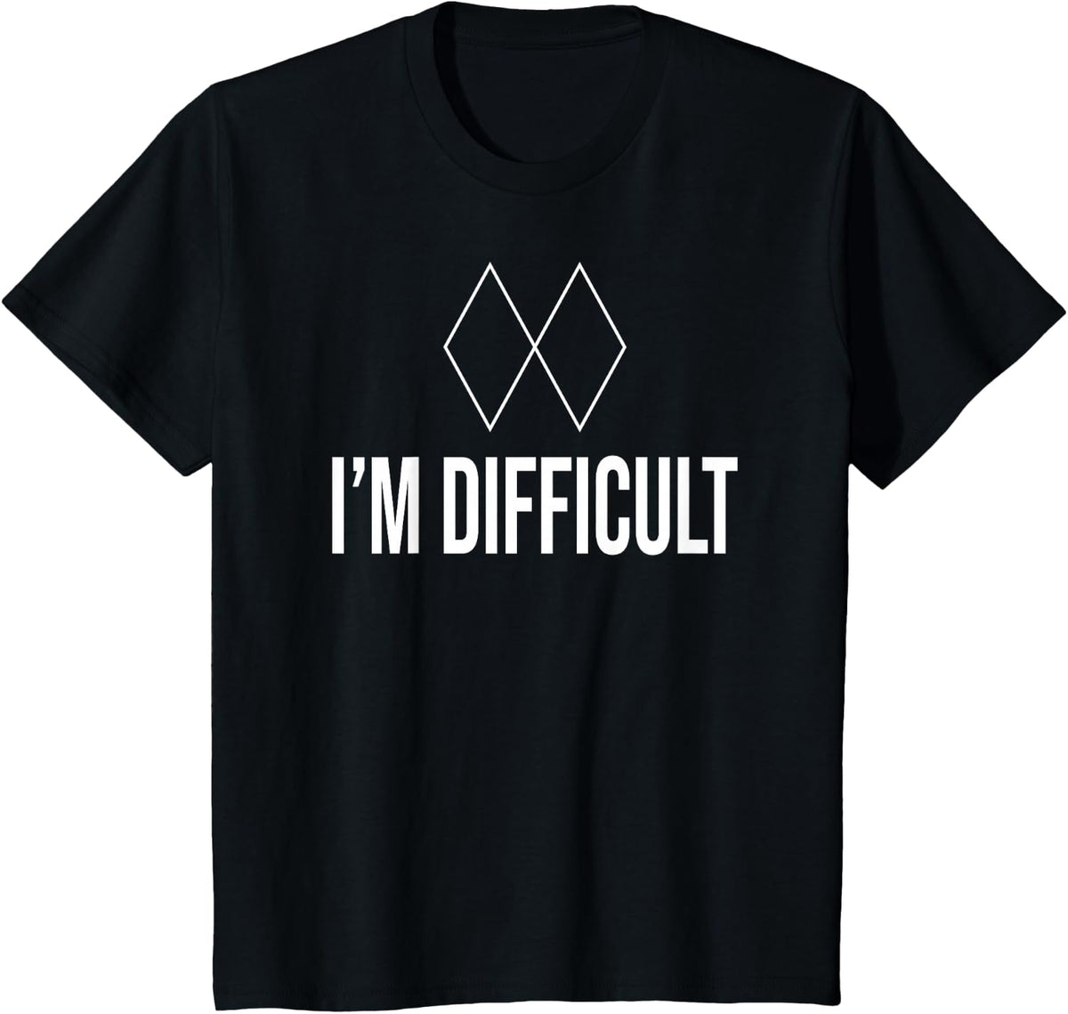 Im Difficult Black Diamond T-Shirt Kids Mens And Womens Ski T-Shirt - Black