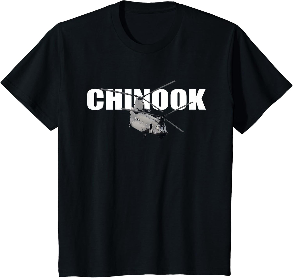 CH-47 Chinook Tee Helicopter T-Shirt T-Shirt - Black