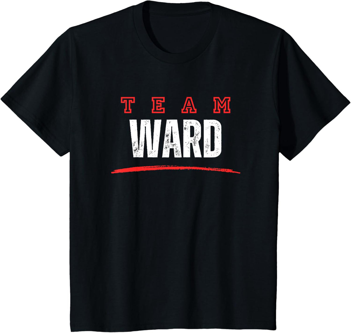 Team Ward Last Name Family Member Vintage Funny T-Shirt - Black