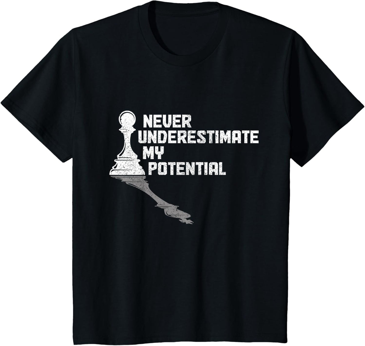 Chess Never Underestimate My Potential Chess Player T-Shirt - Black