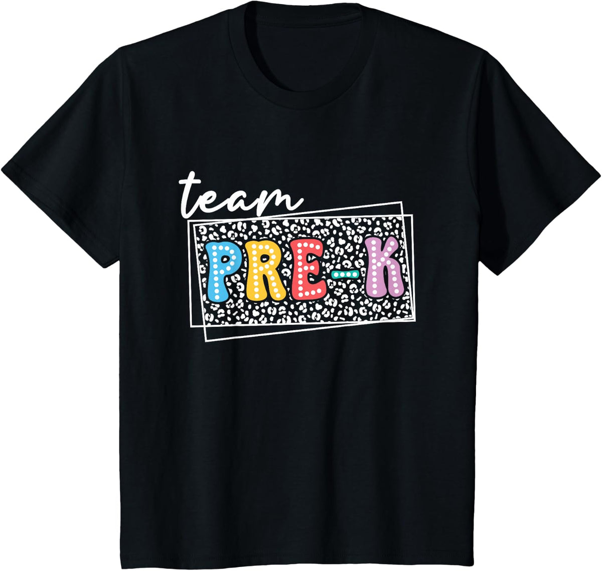Team Pre-K Teacher Student Back to School T-Shirt - Black